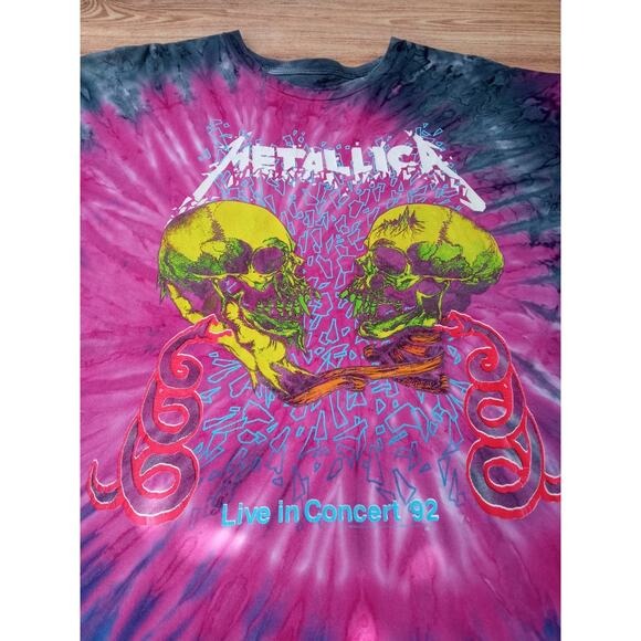 Metallica Shirt Adult Medium Tie Dye Live In Concert 92 Heavy Metal Mens 3XL - Picture 5 of 8